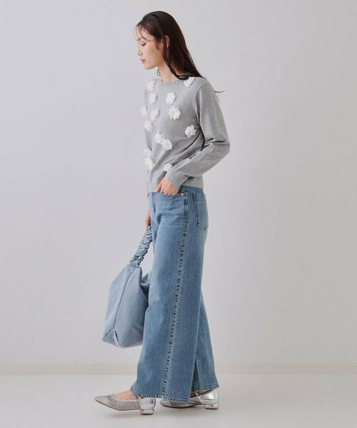 OPAQUE.CLIP / オペーク ドット クリップ ニット・セーター | フラワーモチーフニット【洗濯機洗い可】 | 詳細7