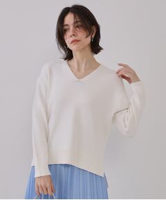 OPAQUE.CLIP / オペーク ドット クリップ ニット・セーター | ラメヤーンVネックニット【洗濯機洗い可】