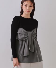 OPAQUE.CLIP / オペーク ドット クリップ ニット・セーター | リボンビスチェドッキングニット【洗濯機洗い可】