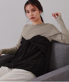 OPAQUE.CLIP / オペーク ドット クリップ ニット・セーター | リボンビスチェドッキングニット【洗濯機洗い可】