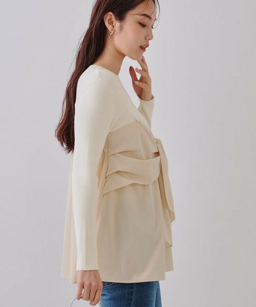 OPAQUE.CLIP / オペーク ドット クリップ ニット・セーター | リボンビスチェドッキングニット【洗濯機洗い可】 | 詳細1