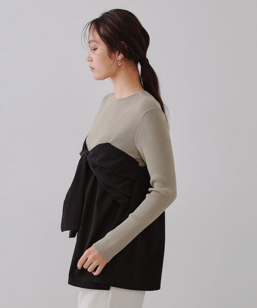 OPAQUE.CLIP / オペーク ドット クリップ ニット・セーター | リボンビスチェドッキングニット【洗濯機洗い可】 | 詳細13