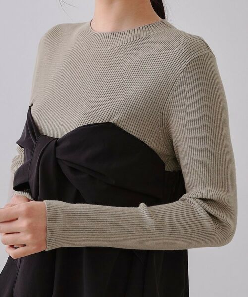 OPAQUE.CLIP / オペーク ドット クリップ ニット・セーター | リボンビスチェドッキングニット【洗濯機洗い可】 | 詳細16