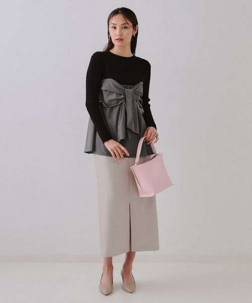 OPAQUE.CLIP / オペーク ドット クリップ ニット・セーター | リボンビスチェドッキングニット【洗濯機洗い可】 | 詳細5