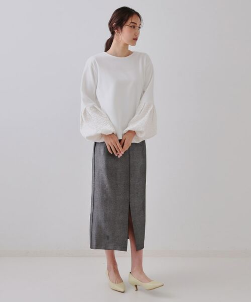 OPAQUE.CLIP / オペーク ドット クリップ カットソー | ジャカードバルーンスリーブトップス【洗濯機洗い可】 | 詳細2