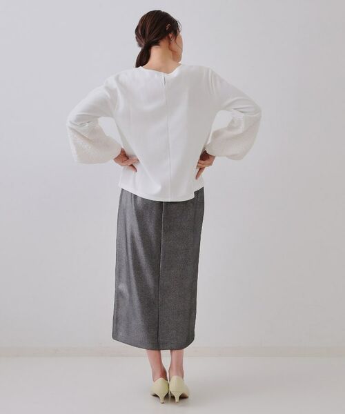 OPAQUE.CLIP / オペーク ドット クリップ カットソー | ジャカードバルーンスリーブトップス【洗濯機洗い可】 | 詳細3