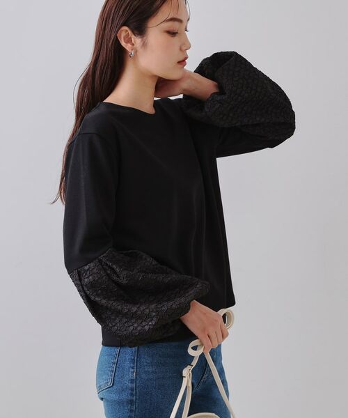 OPAQUE.CLIP / オペーク ドット クリップ カットソー | ジャカードバルーンスリーブトップス【洗濯機洗い可】 | 詳細5