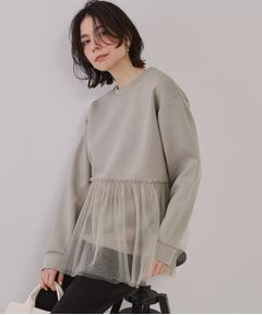 OPAQUE.CLIP / オペーク ドット クリップ カットソー | チュールドッキングペプラムトップス【洗濯機洗い可】