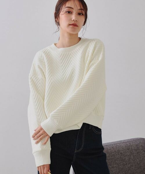 OPAQUE.CLIP / オペーク ドット クリップ カットソー | キルトジャカードトップス/セットアップ対応【洗濯機洗い可】 | 詳細1