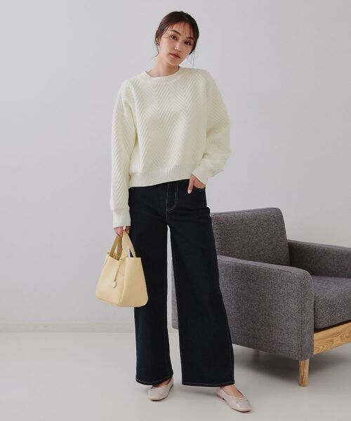 OPAQUE.CLIP / オペーク ドット クリップ カットソー | キルトジャカードトップス/セットアップ対応【洗濯機洗い可】 | 詳細2