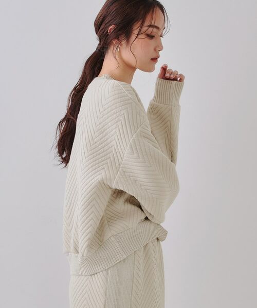 OPAQUE.CLIP / オペーク ドット クリップ カットソー | キルトジャカードトップス/セットアップ対応【洗濯機洗い可】 | 詳細5