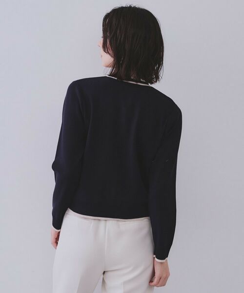 OPAQUE.CLIP / オペーク ドット クリップ カーディガン・ボレロ | 《美人百花掲載》配色ラインカーディガン/アンサンブル対応【洗濯機洗い可】 | 詳細15