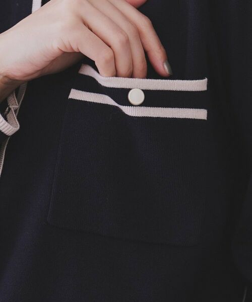 OPAQUE.CLIP / オペーク ドット クリップ カーディガン・ボレロ | 《美人百花掲載》配色ラインカーディガン/アンサンブル対応【洗濯機洗い可】 | 詳細17