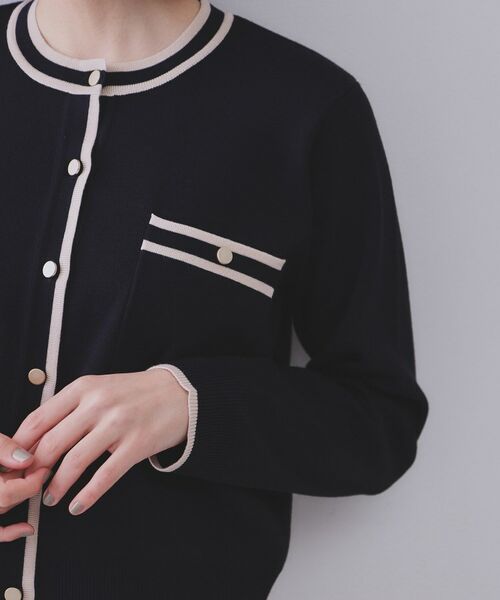 OPAQUE.CLIP / オペーク ドット クリップ カーディガン・ボレロ | 《美人百花掲載》配色ラインカーディガン/アンサンブル対応【洗濯機洗い可】 | 詳細18