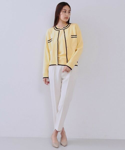 OPAQUE.CLIP / オペーク ドット クリップ カーディガン・ボレロ | 《美人百花掲載》配色ラインカーディガン/アンサンブル対応【洗濯機洗い可】 | 詳細2