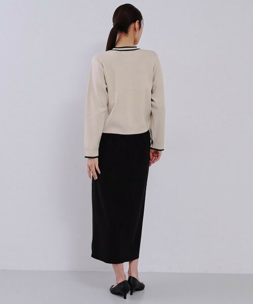 OPAQUE.CLIP / オペーク ドット クリップ カーディガン・ボレロ | 《美人百花掲載》配色ラインカーディガン/アンサンブル対応【洗濯機洗い可】 | 詳細7