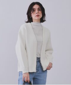 OPAQUE.CLIP / オペーク ドット クリップ カーディガン・ボレロ | パール調ボタン付ニットカーディガン【洗濯機洗い可】