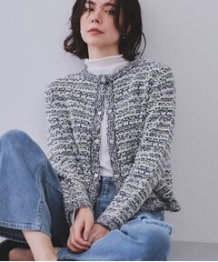 OPAQUE.CLIP / オペーク ドット クリップ カーディガン・ボレロ | ファンシーMIXニットカーディガン【洗濯機洗い可】