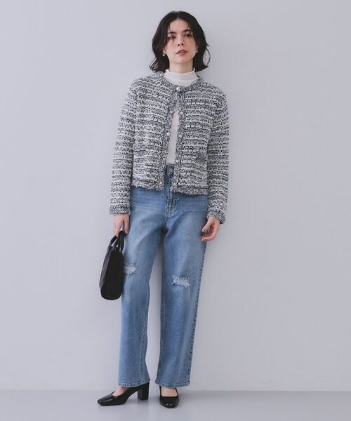 OPAQUE.CLIP / オペーク ドット クリップ カーディガン・ボレロ | ファンシーMIXニットカーディガン【洗濯機洗い可】 | 詳細6