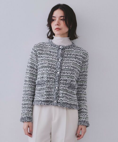 OPAQUE.CLIP / オペーク ドット クリップ カーディガン・ボレロ | ファンシーMIXニットカーディガン【洗濯機洗い可】 | 詳細9