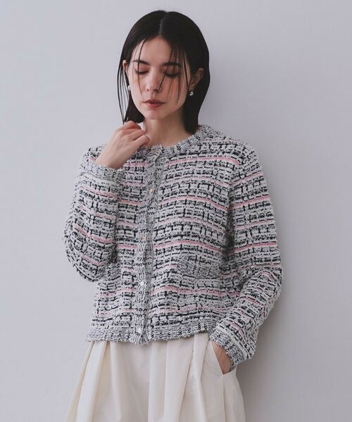 OPAQUE. CLIP/オペーク ドット クリップ ファンシーMIXニットカーディガン【洗濯機洗い可】 ピンク(472) 36(S) OPAQUE. CLIP/オペーク ドット クリップ ファンシーMIXニットカーディガン【洗濯機洗い可】 ピンク(472) 36(S)