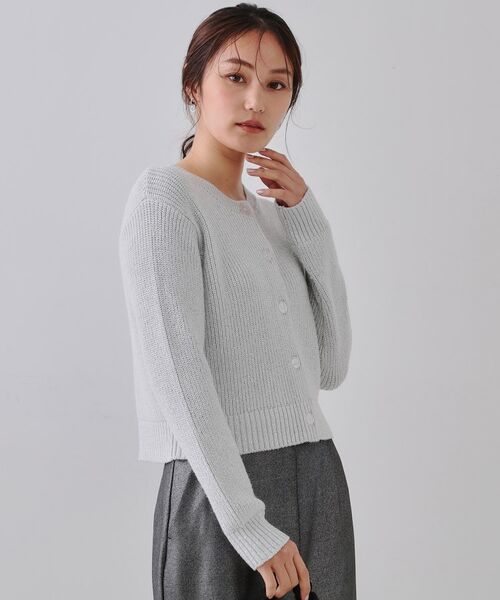 OPAQUE.CLIP / オペーク ドット クリップ カーディガン・ボレロ | ラメヤーンニットカーディガン【洗濯機洗い可】 | 詳細1