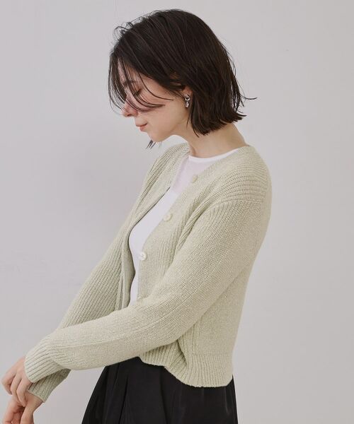 OPAQUE.CLIP / オペーク ドット クリップ カーディガン・ボレロ | ラメヤーンニットカーディガン【洗濯機洗い可】 | 詳細5