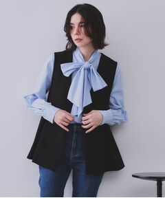 OPAQUE.CLIP / オペーク ドット クリップ ベスト | 《通勤・セレモニー対応/セットアップ対応》ペプラムジレ【洗濯機洗い可】