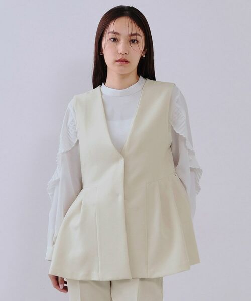 OPAQUE.CLIP / オペーク ドット クリップ ベスト | 《通勤・セレモニー対応/セットアップ対応》ペプラムジレ【洗濯機洗い可】 | 詳細10