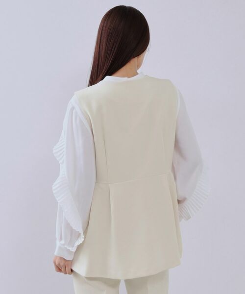 OPAQUE.CLIP / オペーク ドット クリップ ベスト | 《通勤・セレモニー対応/セットアップ対応》ペプラムジレ【洗濯機洗い可】 | 詳細12