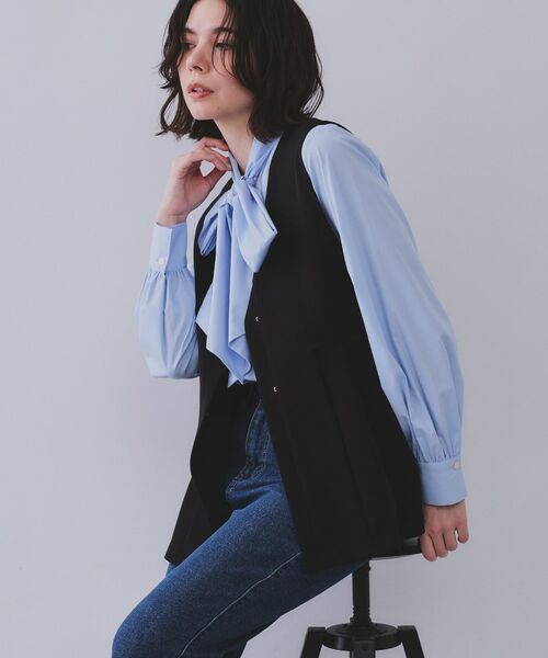 OPAQUE.CLIP / オペーク ドット クリップ ベスト | 《通勤・セレモニー対応/セットアップ対応》ペプラムジレ【洗濯機洗い可】 | 詳細2