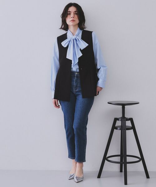 OPAQUE.CLIP / オペーク ドット クリップ ベスト | 《通勤・セレモニー対応/セットアップ対応》ペプラムジレ【洗濯機洗い可】 | 詳細3