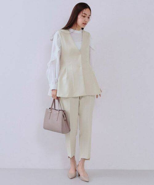 OPAQUE.CLIP / オペーク ドット クリップ ベスト | 《通勤・セレモニー対応/セットアップ対応》ペプラムジレ【洗濯機洗い可】 | 詳細4