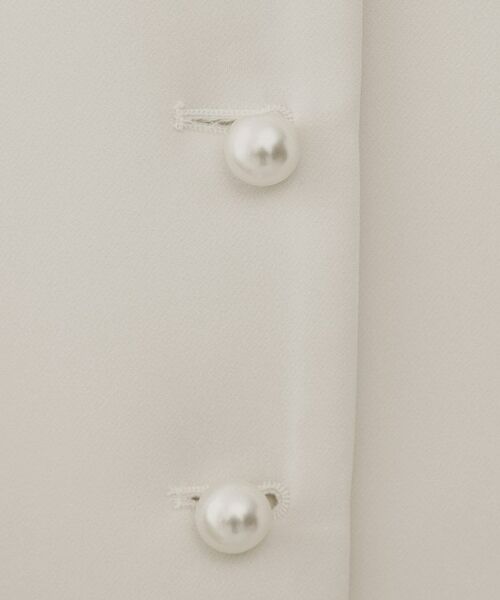 OPAQUE.CLIP / オペーク ドット クリップ ノーカラージャケット | 《通勤・セレモニー対応/セットアップ対応》パール調ボタンフレアスリーブジャケット【洗濯機洗い可】 | 詳細5