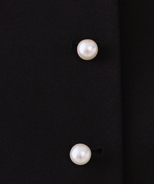 OPAQUE.CLIP / オペーク ドット クリップ ノーカラージャケット | 《通勤・セレモニー対応/セットアップ対応》パール調ボタンフレアスリーブジャケット【洗濯機洗い可】 | 詳細9