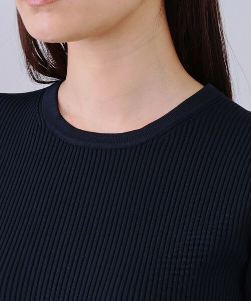 OPAQUE.CLIP / オペーク ドット クリップ ロング・マキシ丈ワンピース | 配色ラインフィット＆フレアニットワンピース【洗濯機洗い可/抗ピル】 | 詳細11