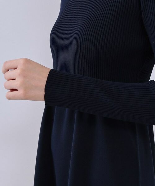 OPAQUE.CLIP / オペーク ドット クリップ ロング・マキシ丈ワンピース | 配色ラインフィット＆フレアニットワンピース【洗濯機洗い可/抗ピル】 | 詳細13