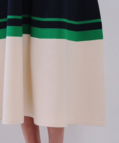 OPAQUE.CLIP / オペーク ドット クリップ ロング・マキシ丈ワンピース | 配色ラインフィット＆フレアニットワンピース【洗濯機洗い可/抗ピル】 | 詳細15