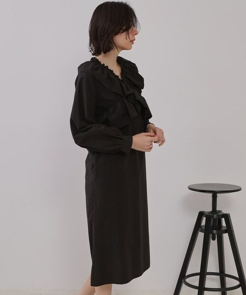 OPAQUE.CLIP / オペーク ドット クリップ ミニ丈・ひざ丈ワンピース | フリルデザインワンピース【洗濯機洗い可】 | 詳細1