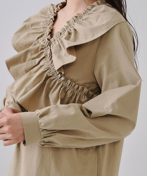 OPAQUE.CLIP / オペーク ドット クリップ ミニ丈・ひざ丈ワンピース | フリルデザインワンピース【洗濯機洗い可】 | 詳細13