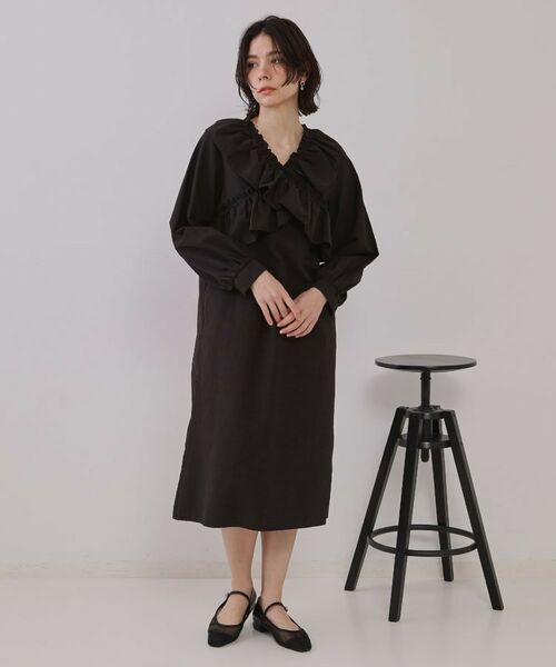 OPAQUE.CLIP / オペーク ドット クリップ ミニ丈・ひざ丈ワンピース | フリルデザインワンピース【洗濯機洗い可】 | 詳細2