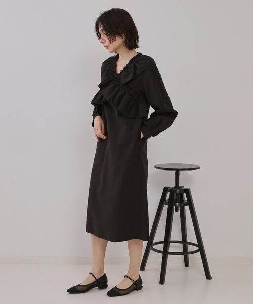 OPAQUE.CLIP / オペーク ドット クリップ ミニ丈・ひざ丈ワンピース | フリルデザインワンピース【洗濯機洗い可】 | 詳細3