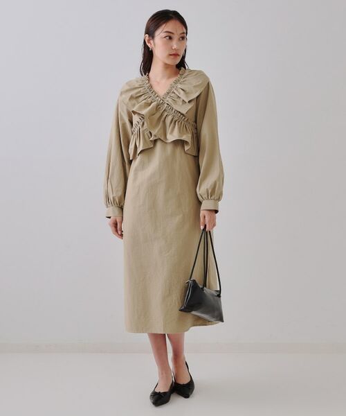 OPAQUE.CLIP / オペーク ドット クリップ ミニ丈・ひざ丈ワンピース | フリルデザインワンピース【洗濯機洗い可】 | 詳細6