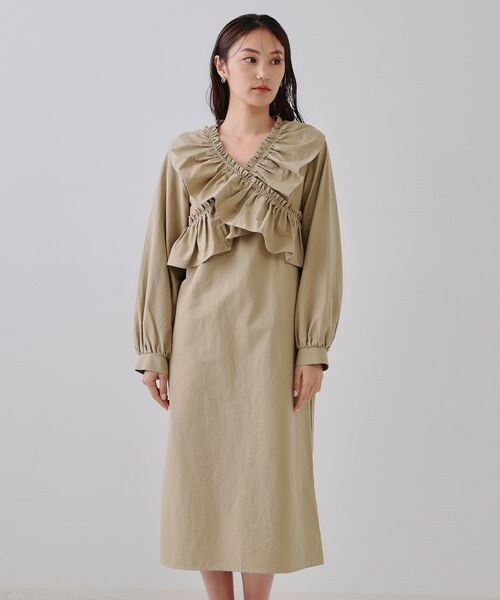 OPAQUE.CLIP / オペーク ドット クリップ ミニ丈・ひざ丈ワンピース | フリルデザインワンピース【洗濯機洗い可】 | 詳細9