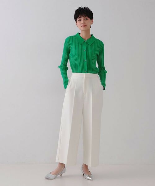 OPAQUE.CLIP / オペーク ドット クリップ パンツ | ウールライクストレッチ ワイドクロップドパンツ【洗濯機洗い可】 | 詳細2