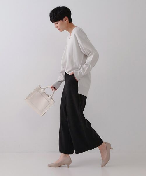 OPAQUE.CLIP / オペーク ドット クリップ パンツ | ウールライクストレッチ ワイドクロップドパンツ【洗濯機洗い可】 | 詳細7