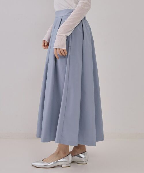 OPAQUE.CLIP / オペーク ドット クリップ ロング・マキシ丈スカート | シャンブレータックフレアスカート【洗濯機洗い可】 | 詳細10