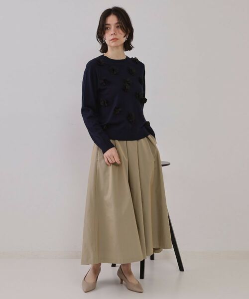 OPAQUE.CLIP / オペーク ドット クリップ ロング・マキシ丈スカート | シャンブレータックフレアスカート【洗濯機洗い可】 | 詳細2