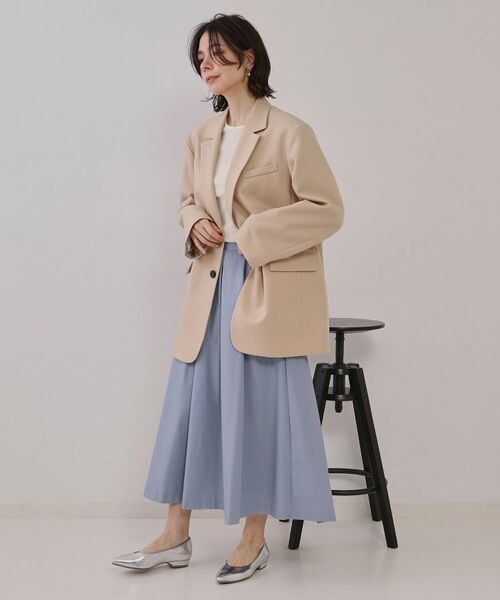 OPAQUE.CLIP / オペーク ドット クリップ ロング・マキシ丈スカート | シャンブレータックフレアスカート【洗濯機洗い可】 | 詳細7