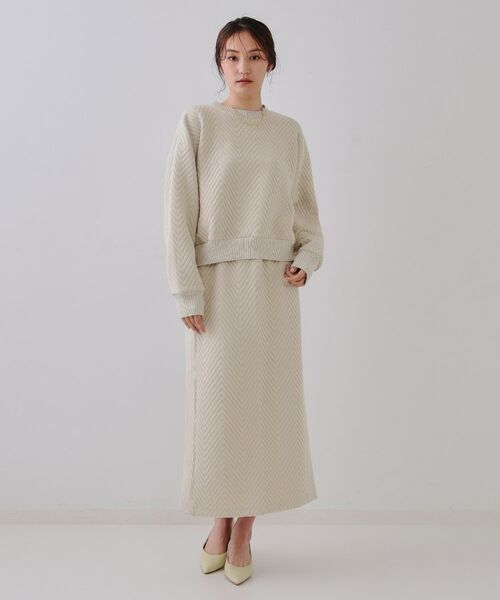 OPAQUE.CLIP / オペーク ドット クリップ ロング・マキシ丈スカート | キルトジャカードナロースカート/セットアップ対応【洗濯機洗い可】 | 詳細6